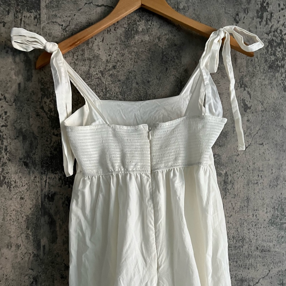 Cotton simple puffy dress with adjustable straps maxi dress western vibe boho - Picture 3 of 14